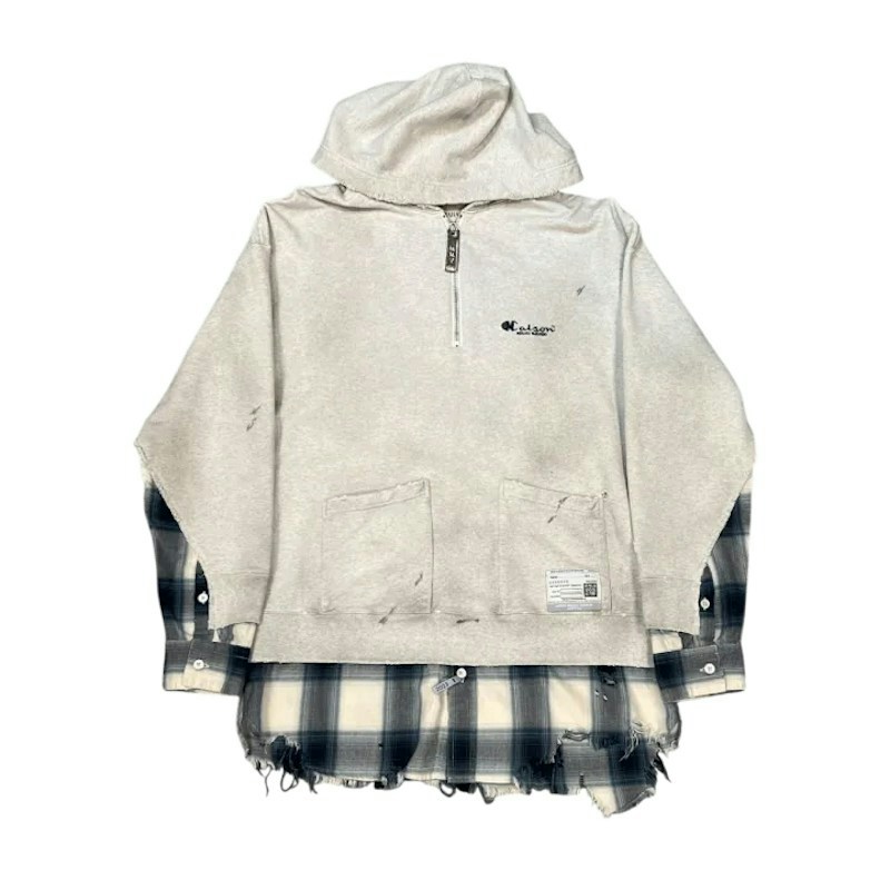 Maison Mihara Shirt Layered Hoodie White
