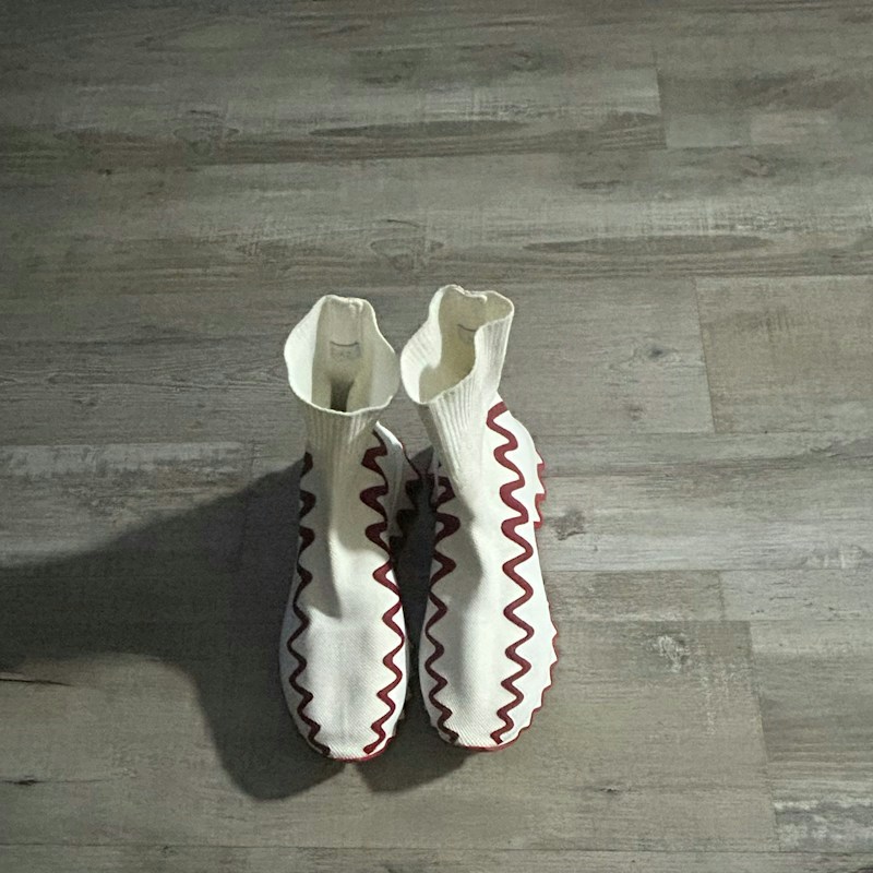 Christian Louboutin Sharky Sock White Red