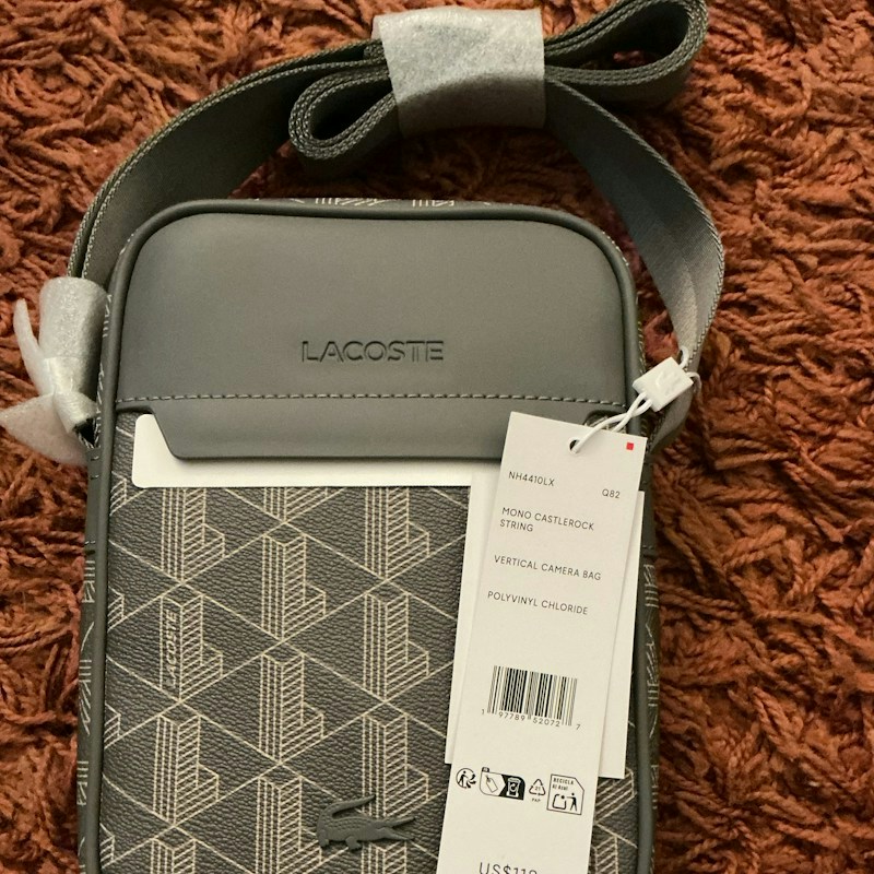 Lacoste Vertical Camera Bag Mono Castlerock String Crossbody