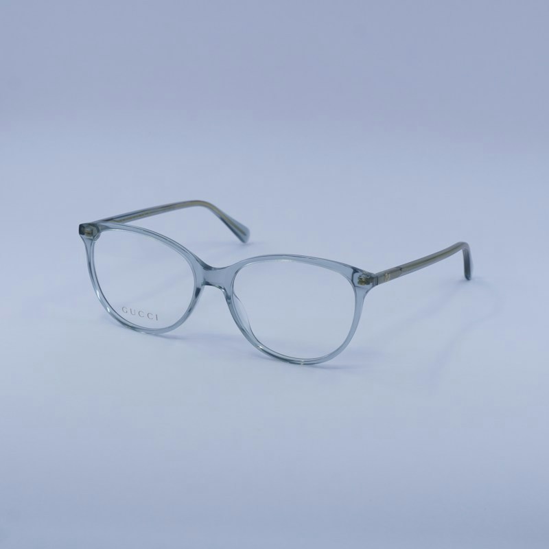 Gucci GG0550O 018 Cat Eye Eyeglasses Transparent Grey
