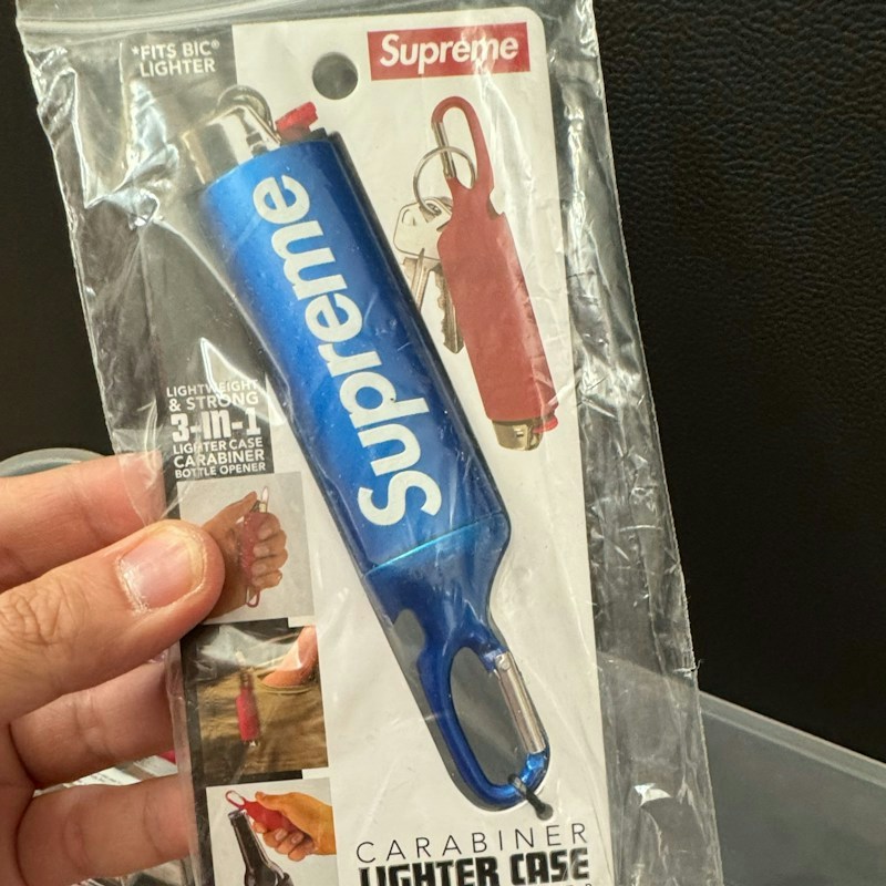 Carabiner Lighter Case Bottle Opener Blue