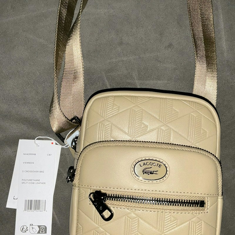 Lacoste Viennois S Crossover Bag Beige Leather