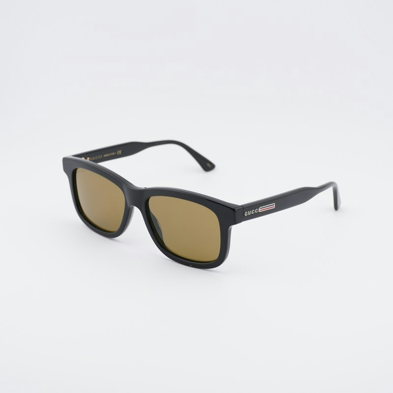 Gucci GG0824S Rectangle Sunglasses Black / Brown