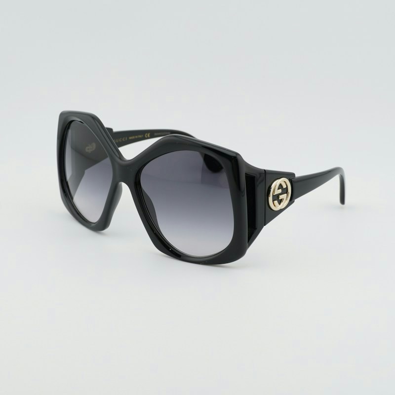 Gucci GG0875S 001 Square Sunglasses - Black / Grey