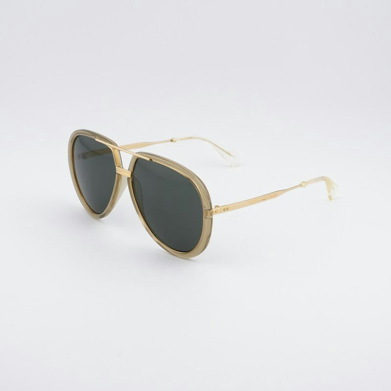 Gucci GG0904S 002 Aviator Sunglasses - Gold / Grey