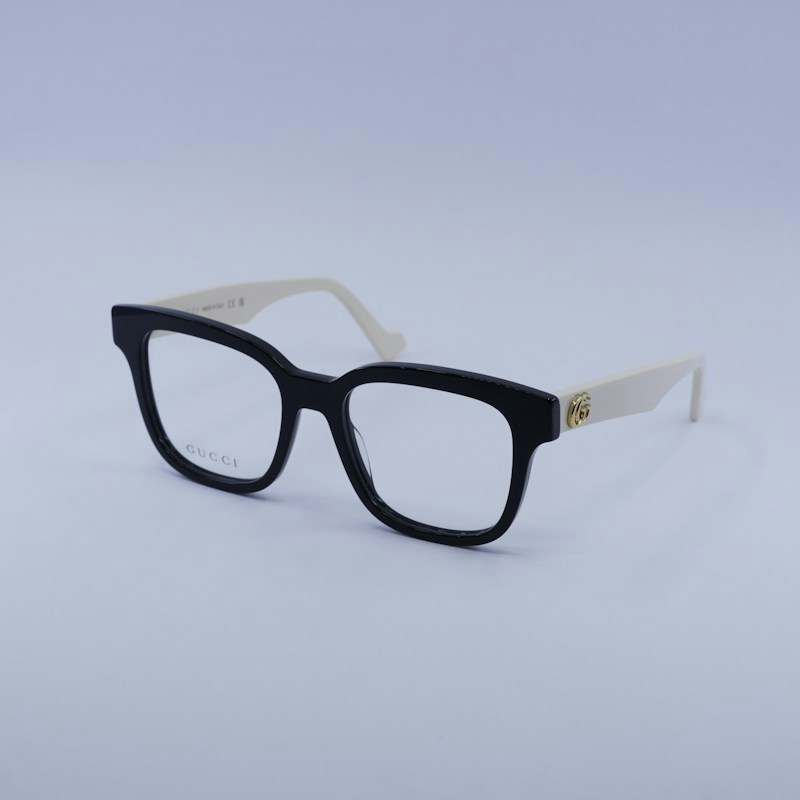 Occhiali da vista quadrati Gucci GG0958O 005 Nero/Bianco