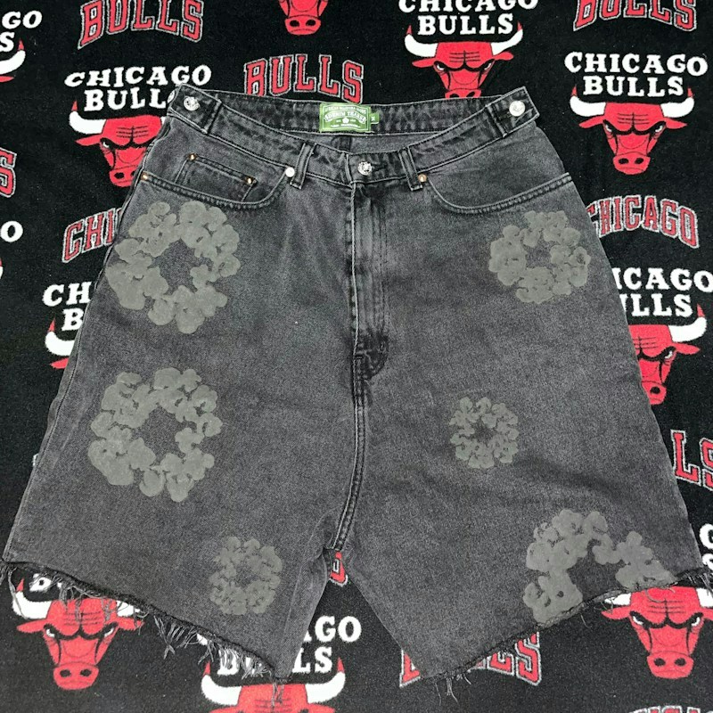 Denim Tears Cotton Wreath Denim Shorts Black