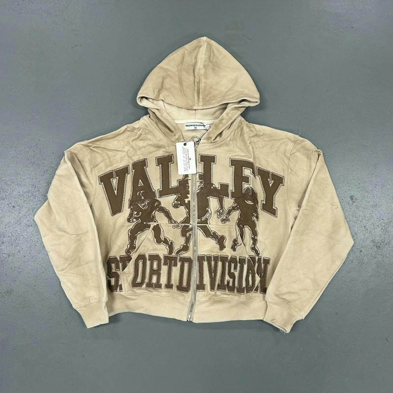 Felpa con cappuccio e zip Valley Sports Division marrone chiaro