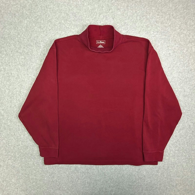 L.L. Bean Mock Neck Long Sleeve Shirt Red