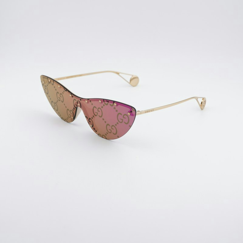 Gucci GG0666S 003 Shield Women Sunglasses - Gold / Mirror