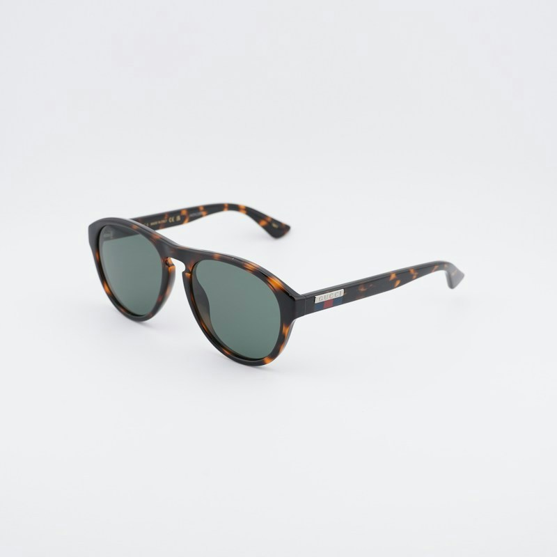 Gucci GG0747S 003 Aviator Sunglasses - Havana / Green