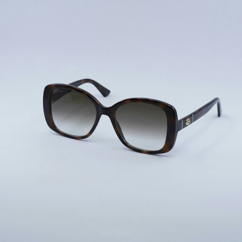 Gucci GG0762S 002 Square Sunglasses - Havana / Brown Gradient