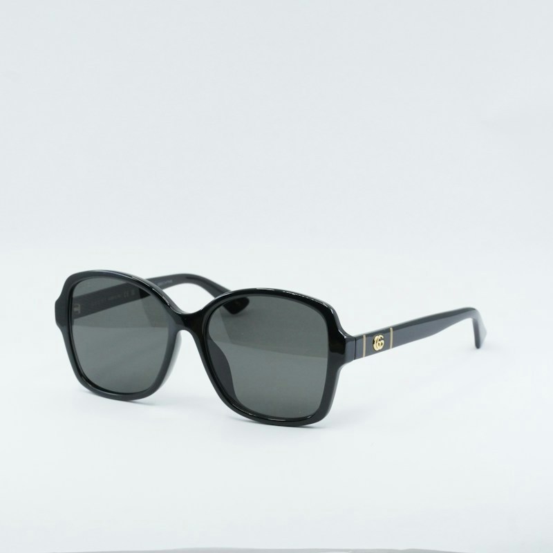 Gucci GG0765SA 002 Butterfly Sunglasses - Black/Grey