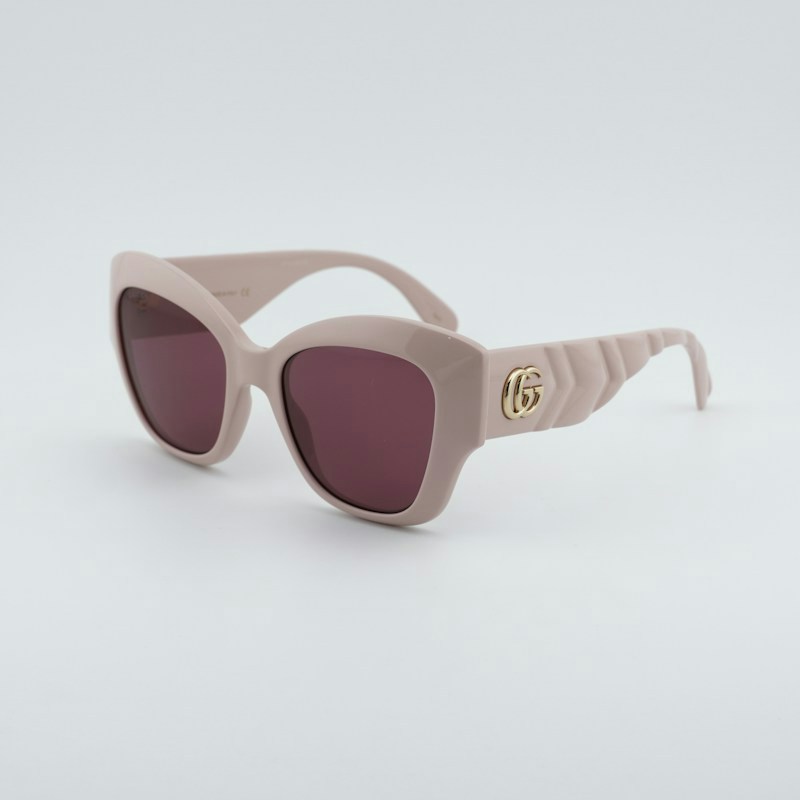 Gucci GG0808S 003 Cat Eye Sunglasses - Shiny Pink / Violet