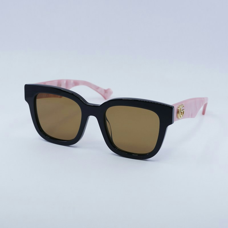 Gucci GG0998S 005 Square Sunglasses - Black/Pink/Brown