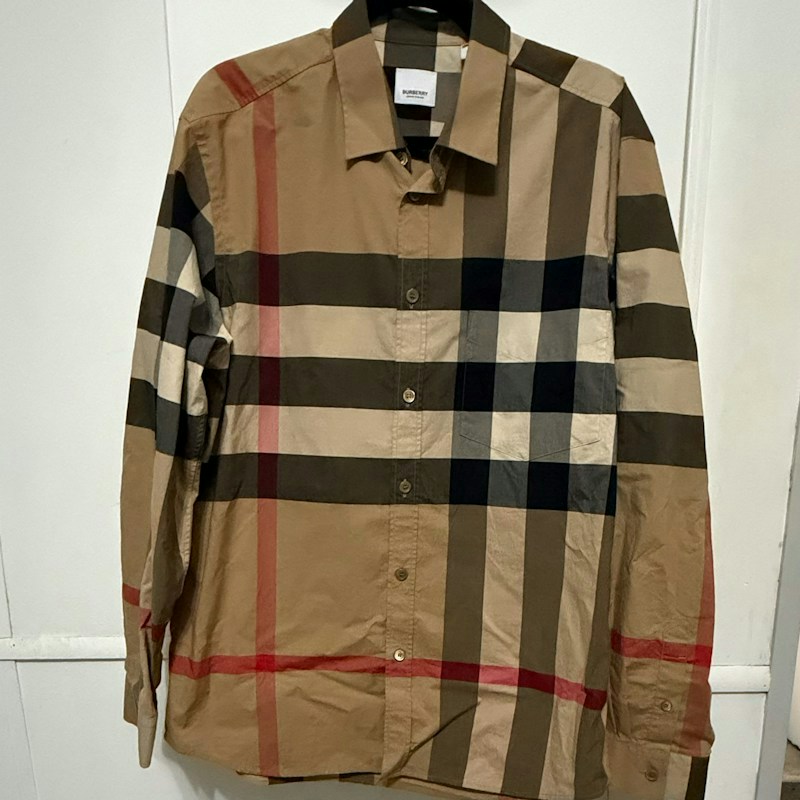 Burberry Check Cotton Long Sleeve Shirt Archive Beige