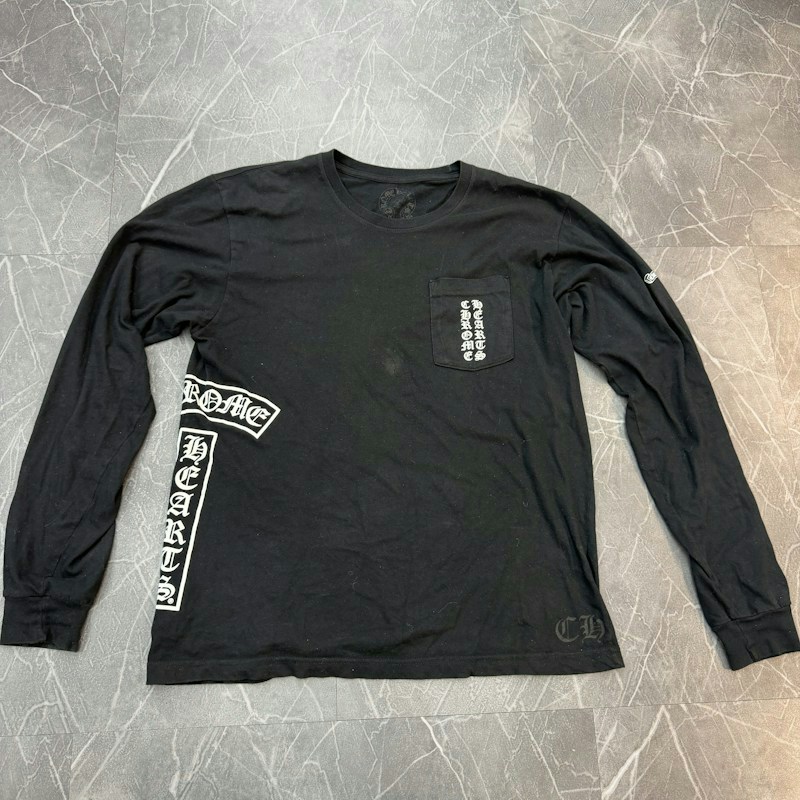 Chrome Hearts Horseshoe Pocket Long Sleeve Side Logo Black
