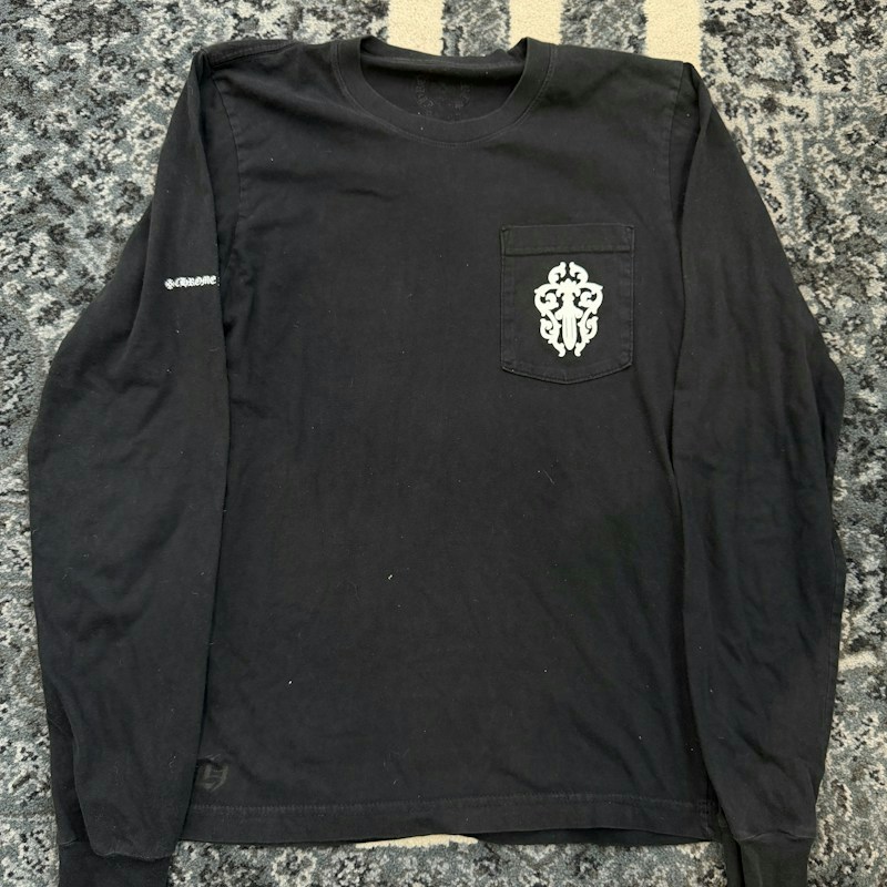 T-shirt à manches longues Chrome Hearts Dagger Pocket, noir