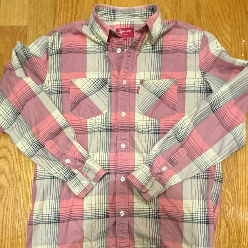 Supreme kariertes Flanellhemd Rosa