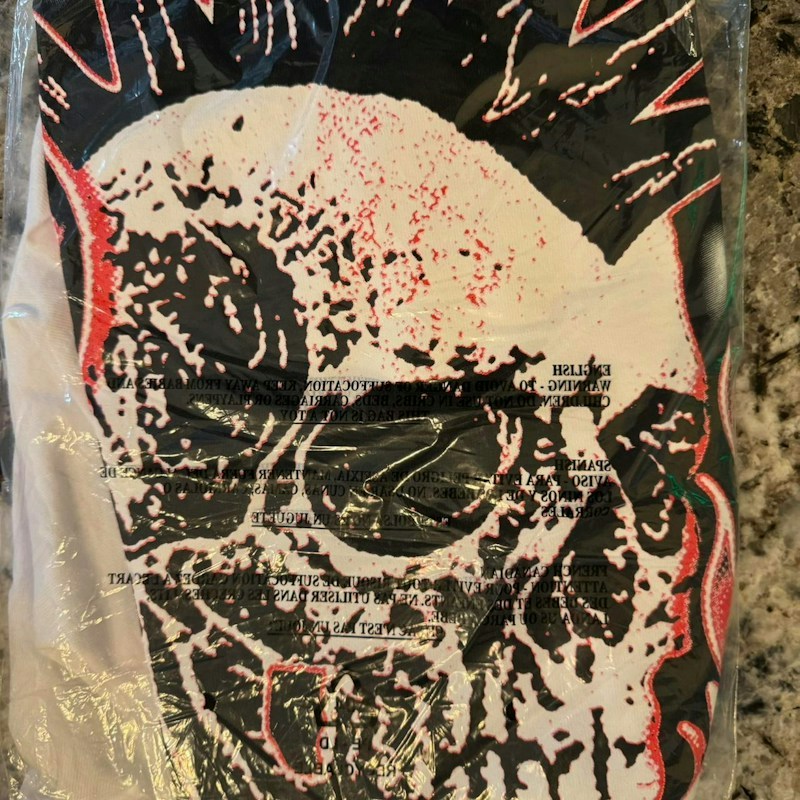 Lost Hills Skull Mohawk T-Shirt Red and White