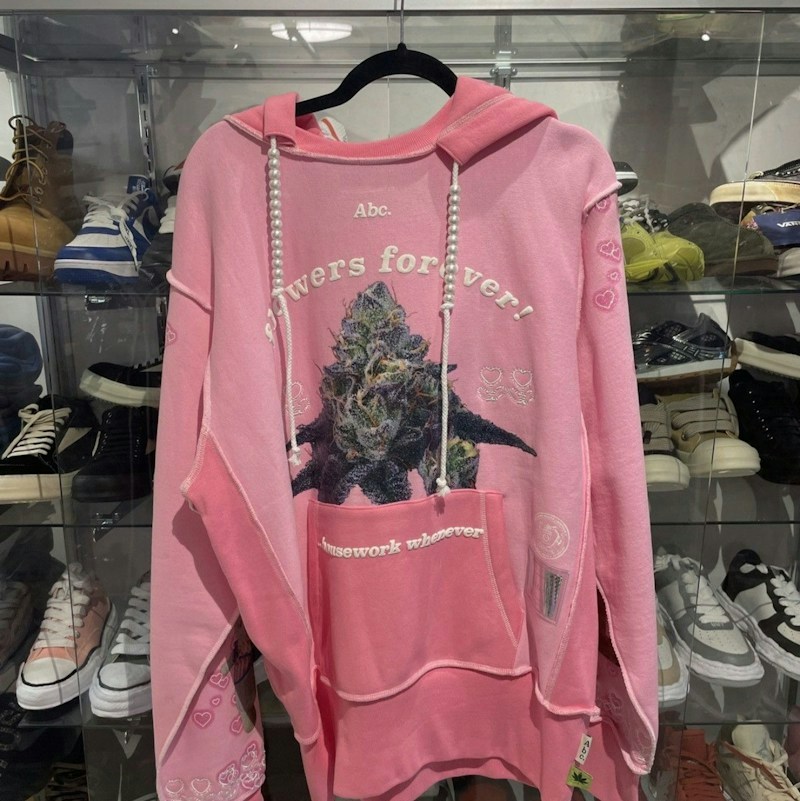 Advisory Board Crystals Abc. Flowers Forever Hoodie Pink