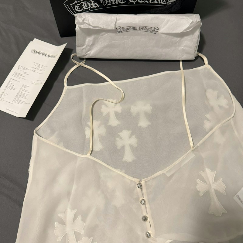 Chrome Hearts Silk Cross Tank Top White