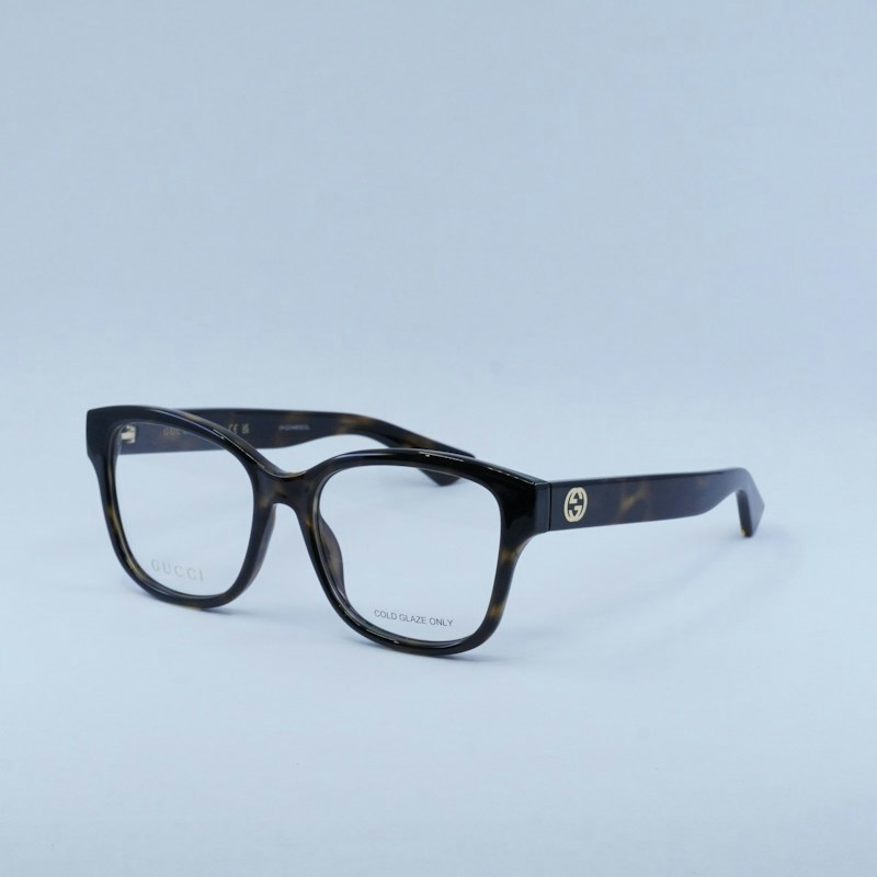Gucci GG1340O 002 Square Eyeglasses Dark Havana