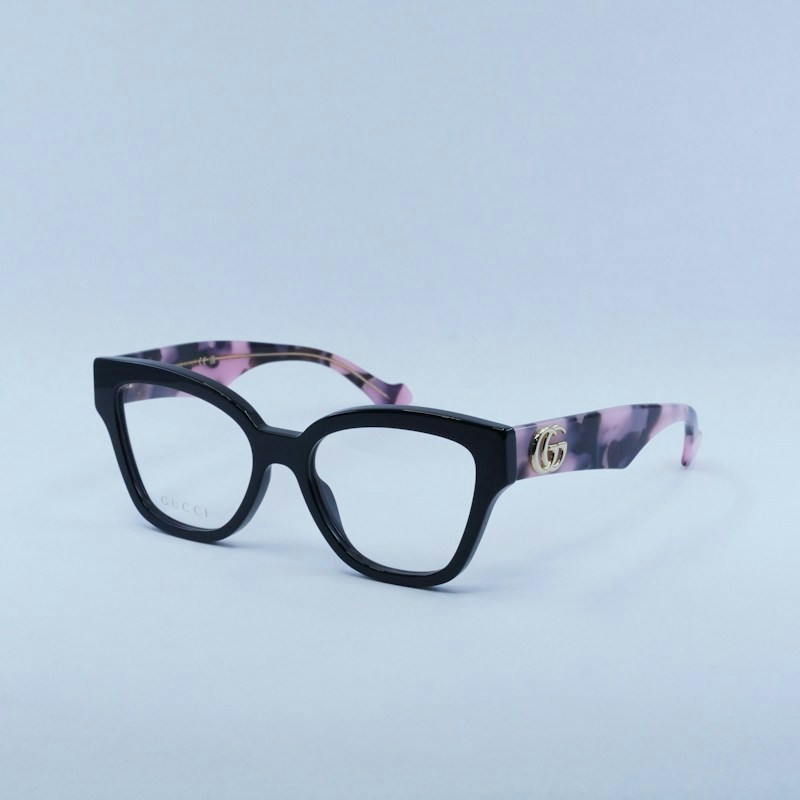 Gucci GG1424O 012 Cat Eye Eyeglasses 54mm - Black with Pink
