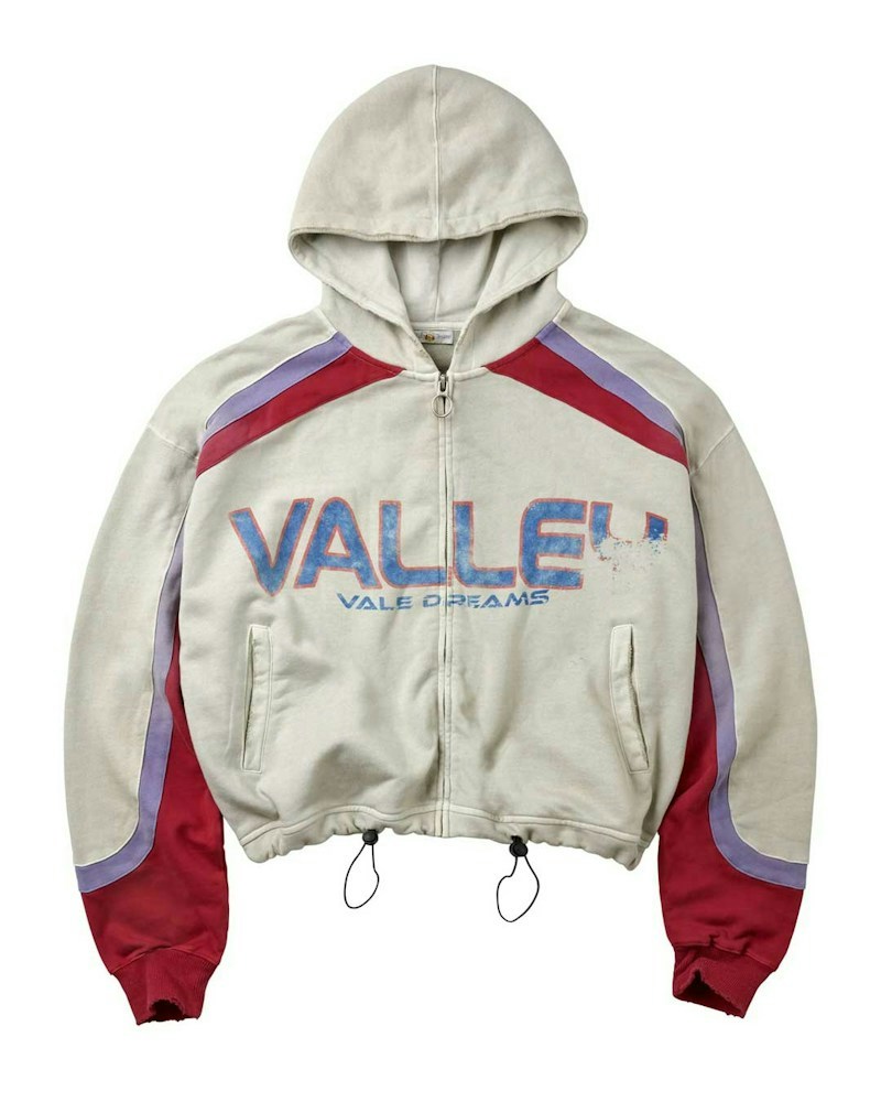 Valleys Vale Dreams Zip-Up Hooded Sweatshirt Off White