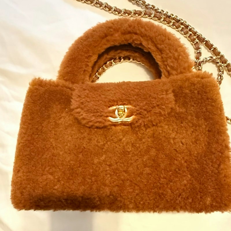 Chanel Kelly Mini Shopping Bag Shearling