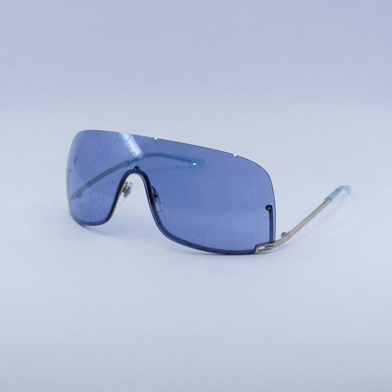 Occhiali da sole Gucci GG1560S 003 Shield argento/blu
