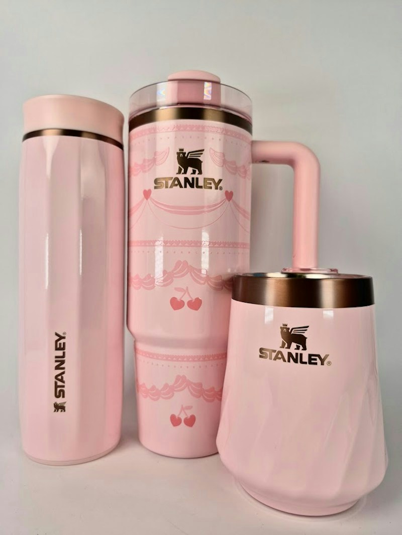 Stanley - Juego de 3 vasos (30 oz, 16 oz, 11 oz), color rosa