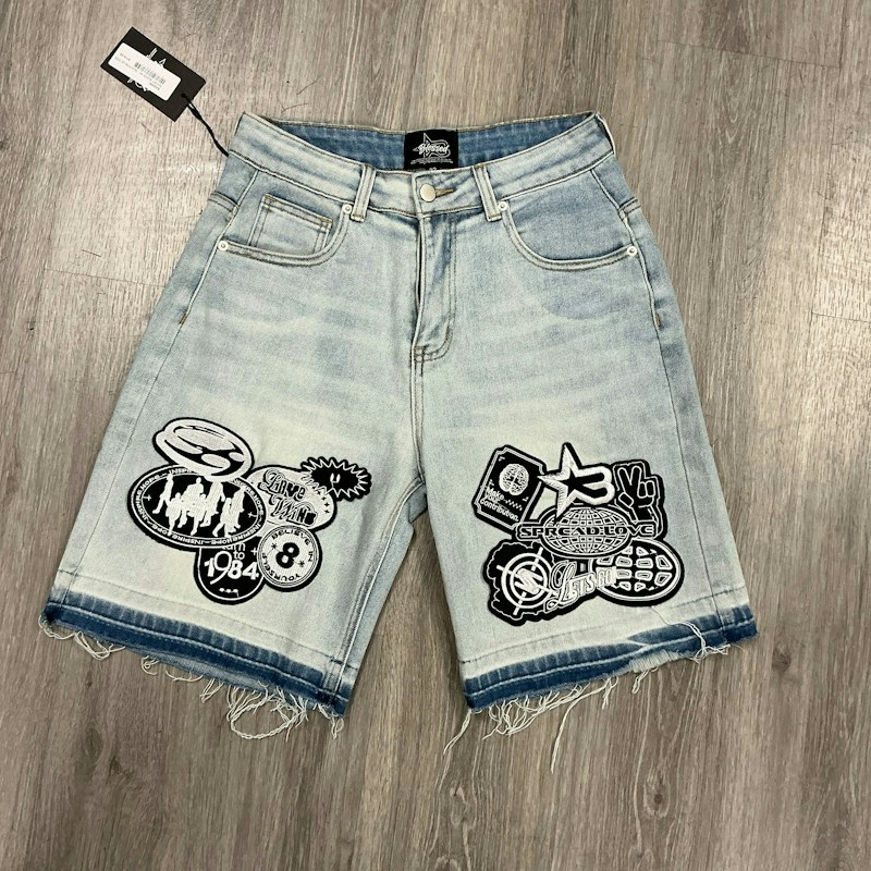 Blessed Denim Shorts Light Wash