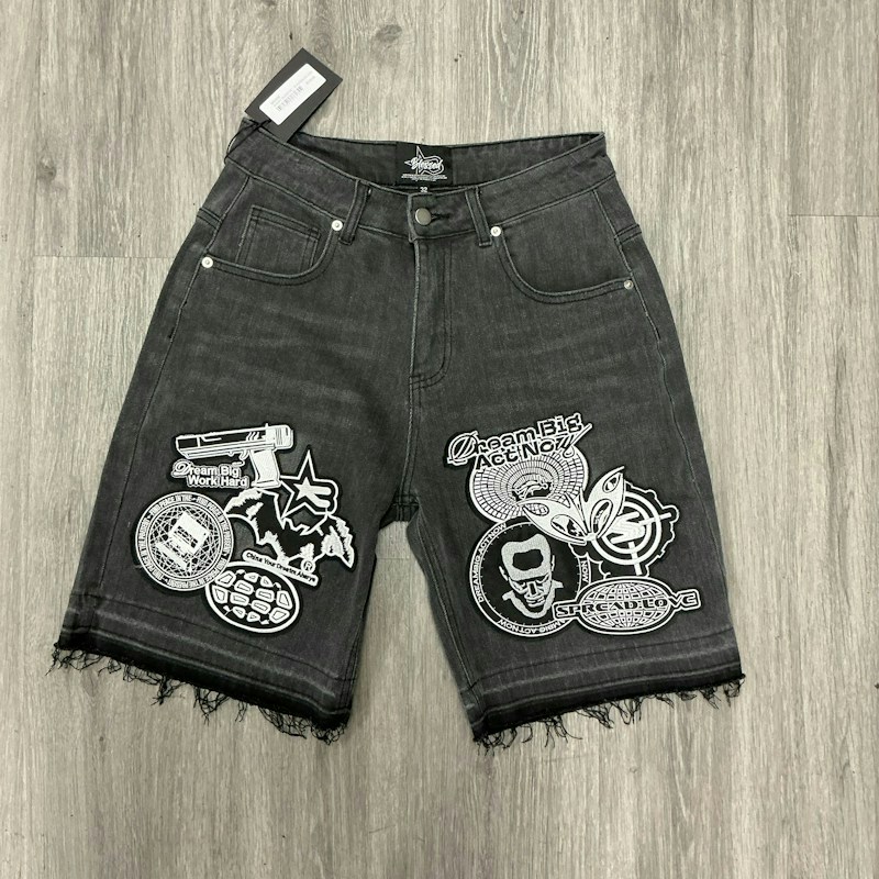 Star Blessed Denim Shorts Black