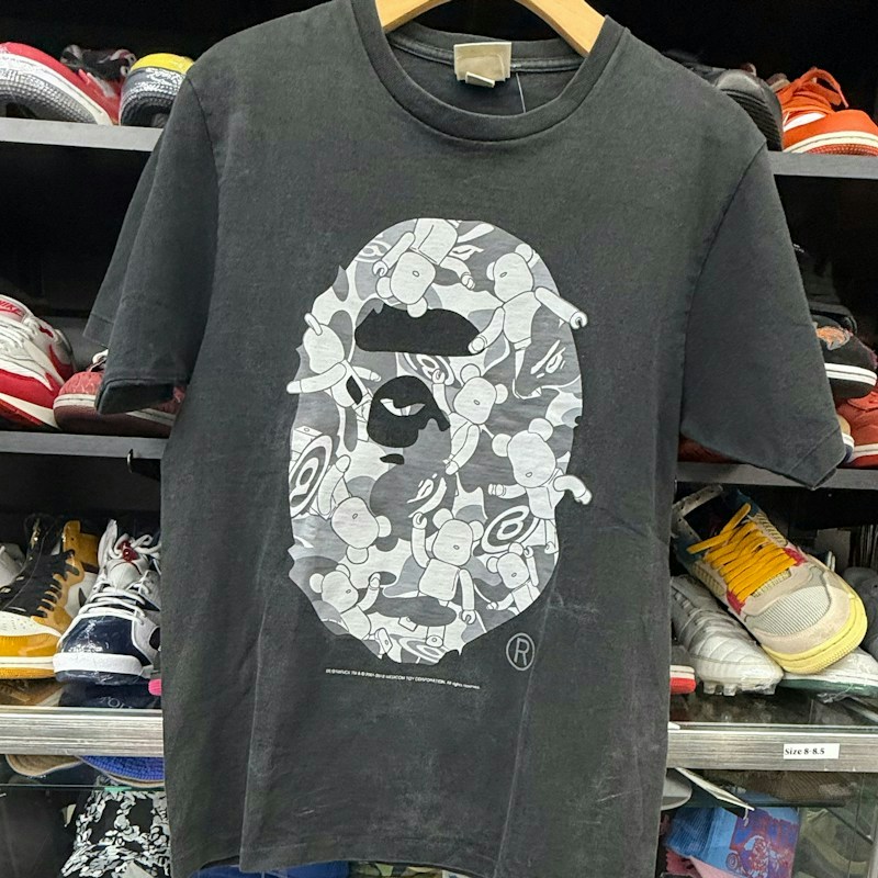 T-shirt A Bathing Ape Bape Bearbrick Camo nera
