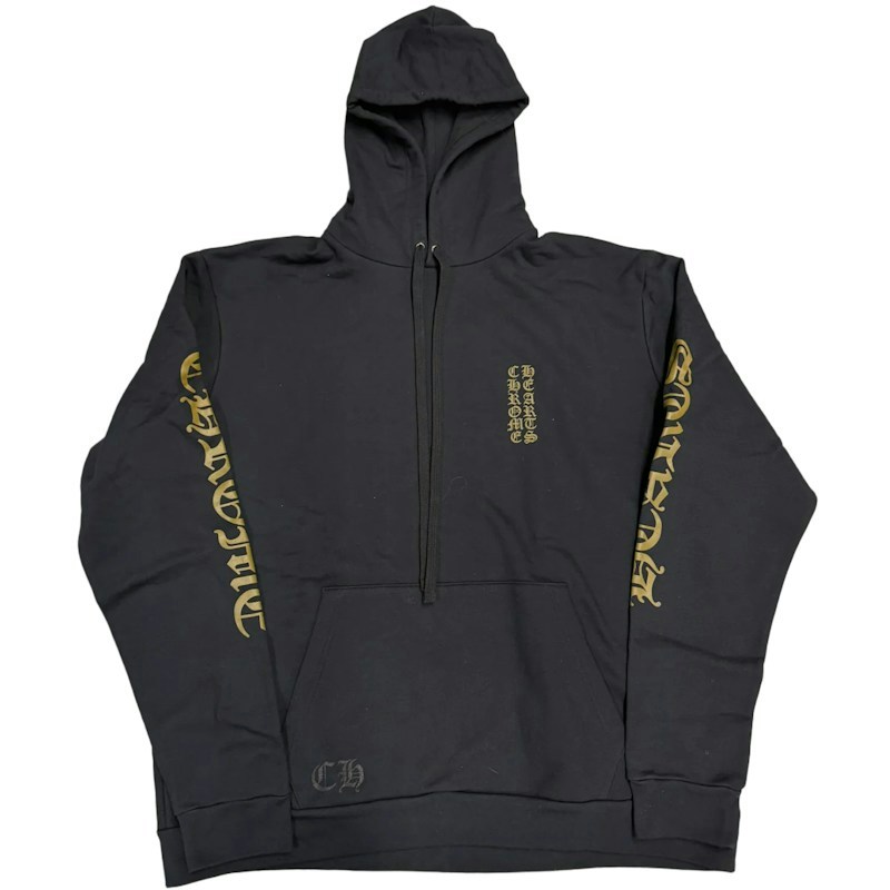 Felpa con cappuccio con logo verticale Chrome Hearts