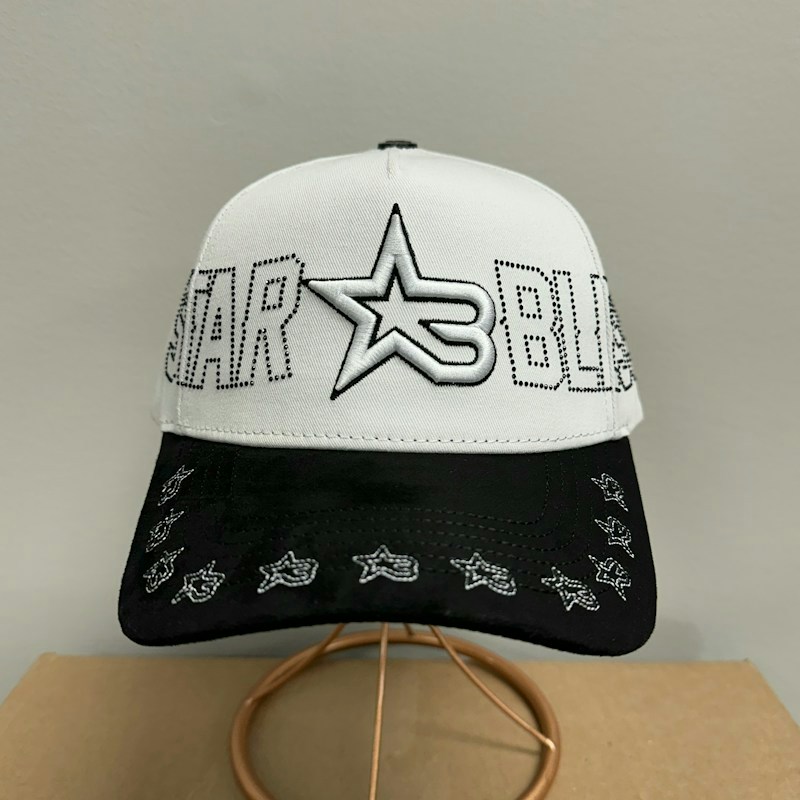 Star Born Rhinestone Star Cap Black White