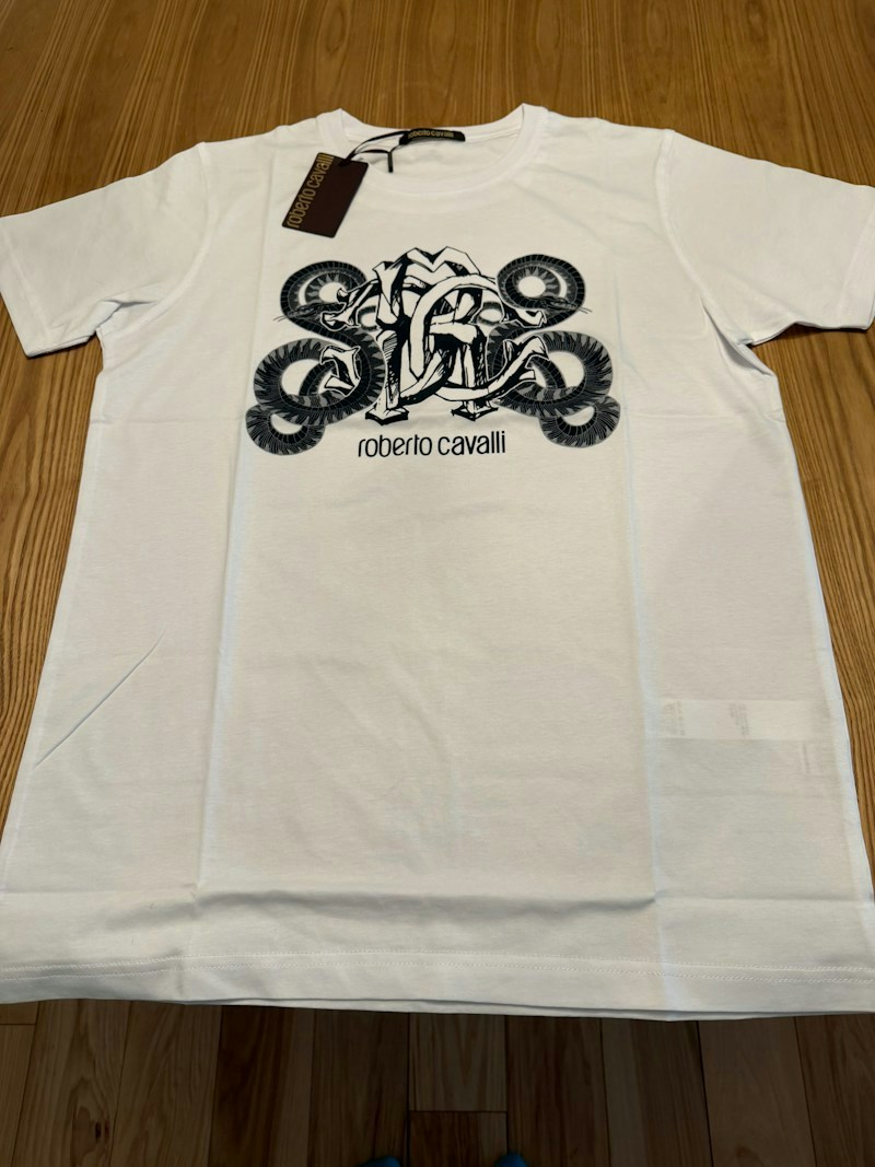 Roberto Cavalli Snake Graphic T-Shirt White