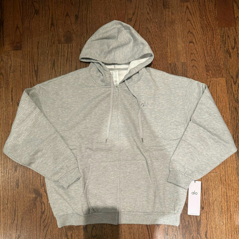 Alo Yoga Accolade Full Zip Hoodie Grey