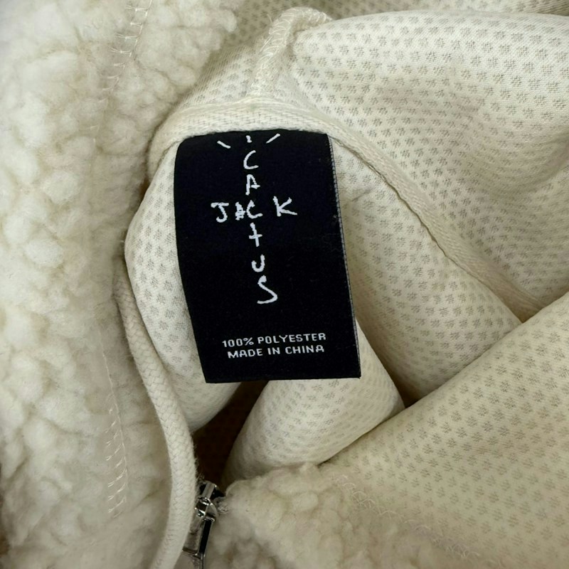Cactus Jack Sherpa Full Zip Hoodie Off White