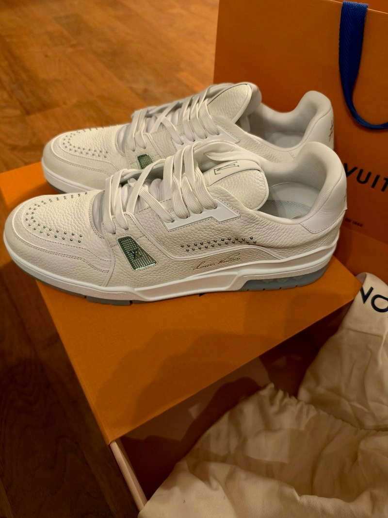 Louis Vuitton LV Trainer White Green Glass