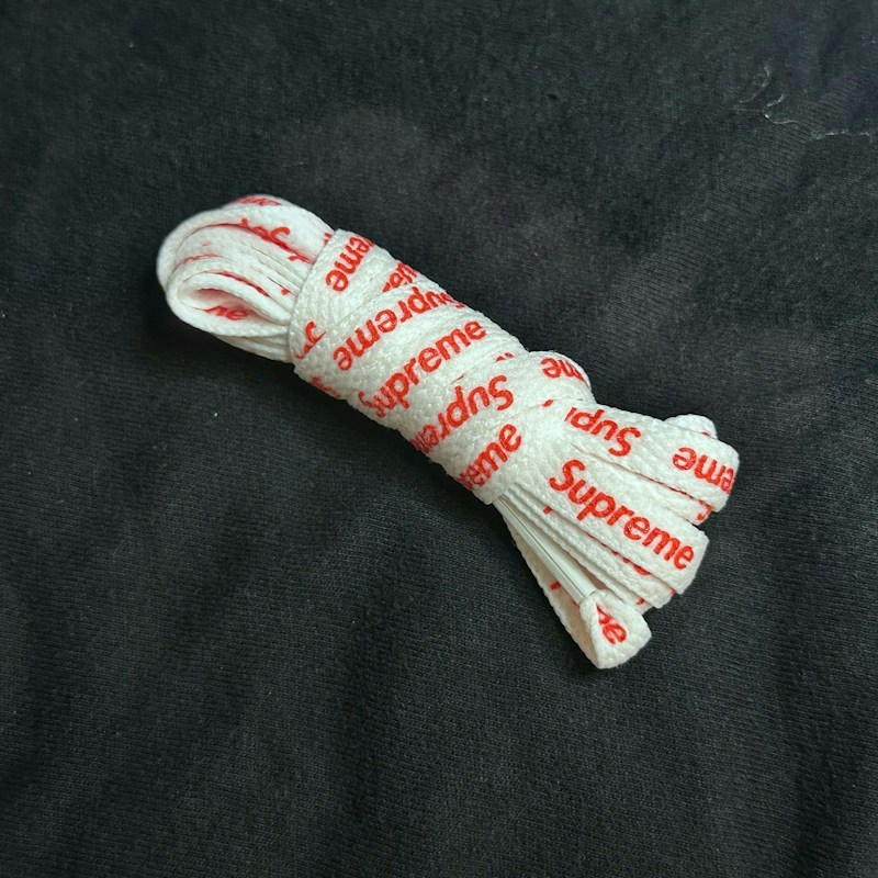 Supreme Shoe Laces Red On White