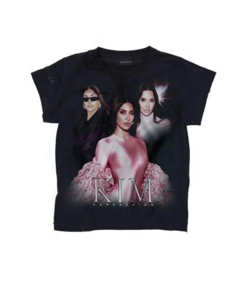 Camiseta extragrande Balenciaga Ambassador Fanclub Series Kim K Negro Destecido