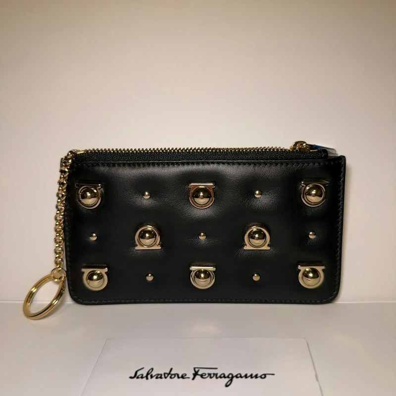 Salvatore Ferragamo Schlüsseletui aus Kalbsleder Schwarz