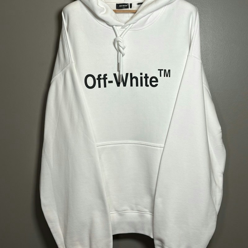 Off-White Logo Hooded Sweatshirt White