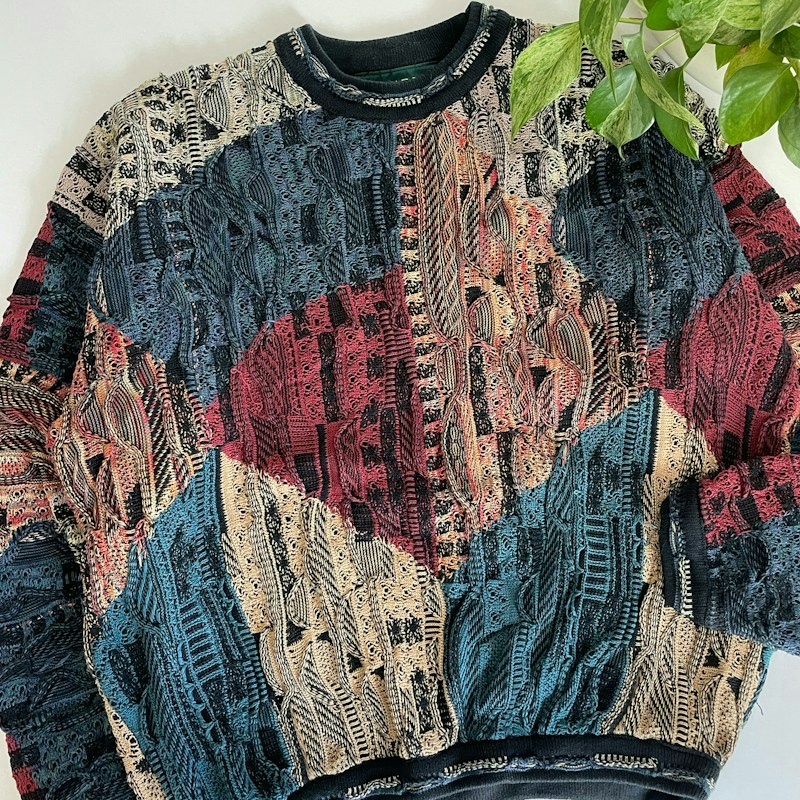 90s Tundra Textured Knit Sweater Multi