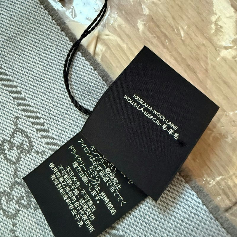 Gucci GG Monogram Wool Scarf Grey