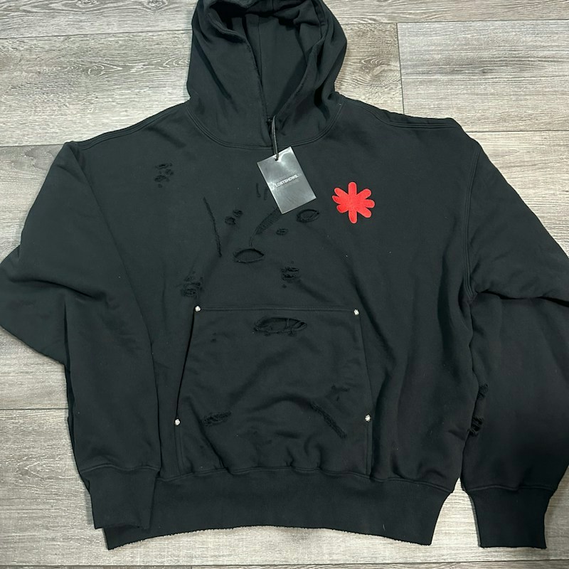 LOSTSHDWS Distressed Hoodie Black