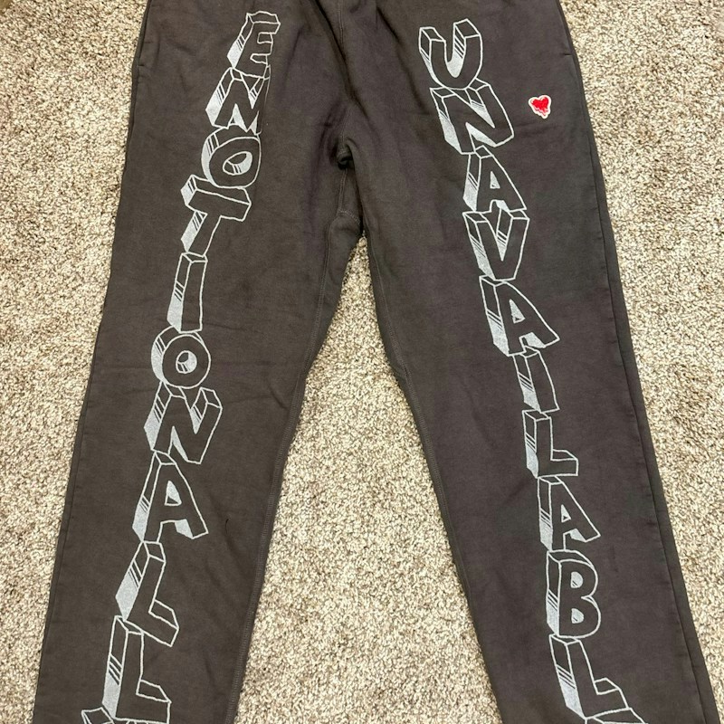 Emotionally Unavailable Block Logo Sweatpants Charcoal