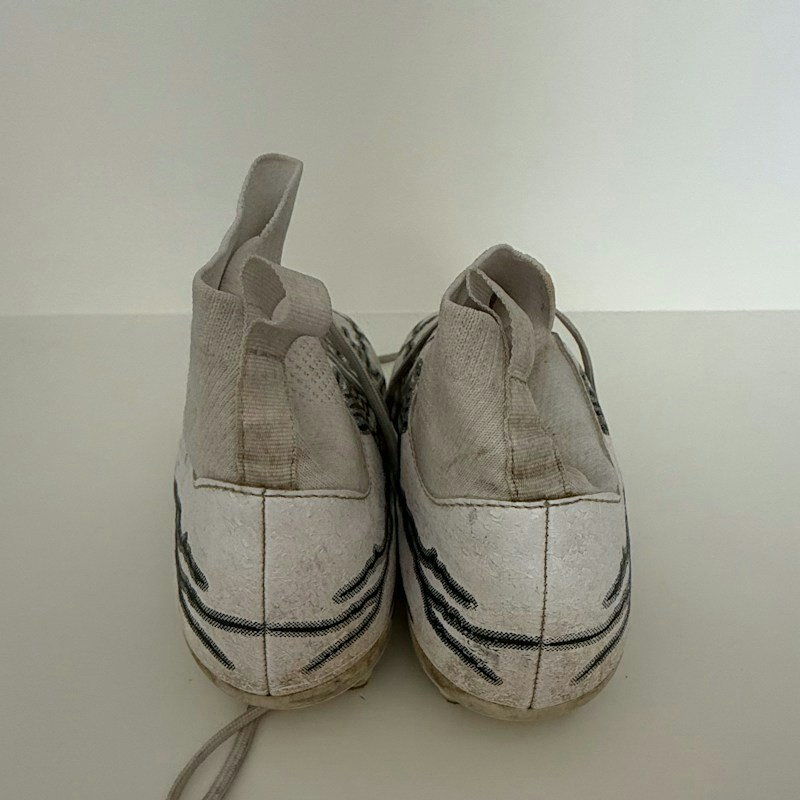 HRJR High-Top Soccer Cleats White Black